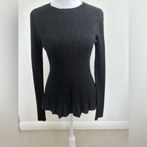 Leo & Sage Long Sleeve Black Top, Size S